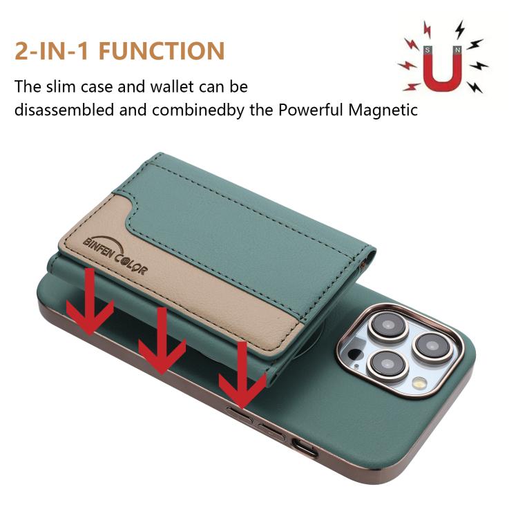 For iPhone 11 Pro Colour Matching Horizontal Magnetic Card Bag RFID MagSafe Phone Case