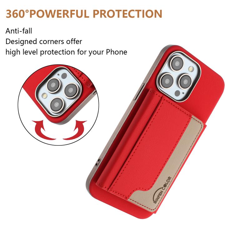 For iPhone 11 Pro Colour Matching Horizontal Magnetic Card Bag RFID MagSafe Phone Case