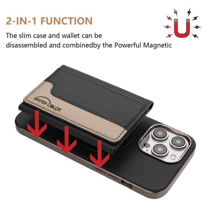 For iPhone 11 Pro Colour Matching Horizontal Magnetic Card Bag RFID MagSafe Phone Case