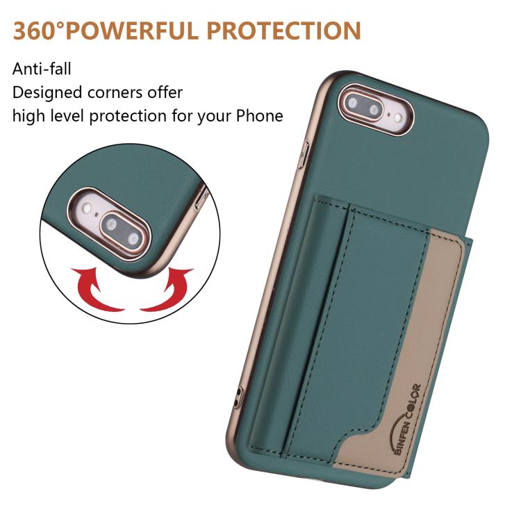 For iPhone 8 Plus / 7 Plus Colour Matching Horizontal Magnetic Card Bag RFID MagSafe Phone Case