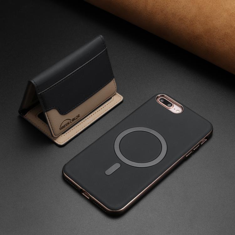 For iPhone 8 Plus / 7 Plus Colour Matching Horizontal Magnetic Card Bag RFID MagSafe Phone Case