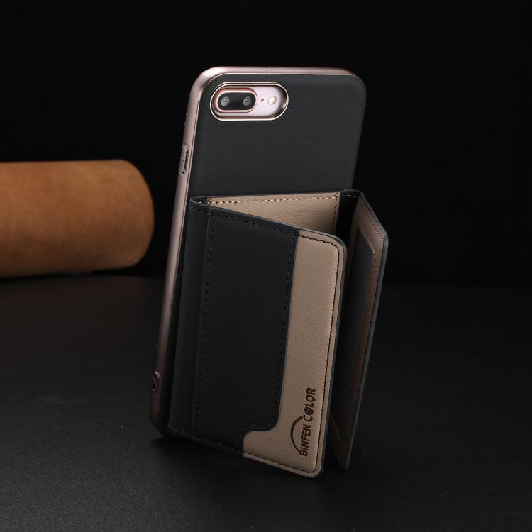 For iPhone 8 Plus / 7 Plus Colour Matching Horizontal Magnetic Card Bag RFID MagSafe Phone Case