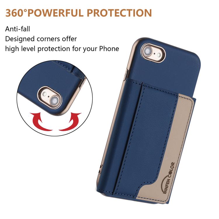 For iPhone 8 / 7 / 6 Colour Matching Horizontal Magnetic Card Bag RFID MagSafe Phone Case