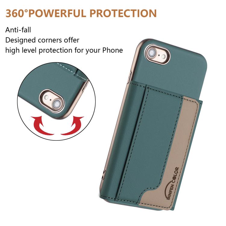 For iPhone 8 / 7 / 6 Colour Matching Horizontal Magnetic Card Bag RFID MagSafe Phone Case