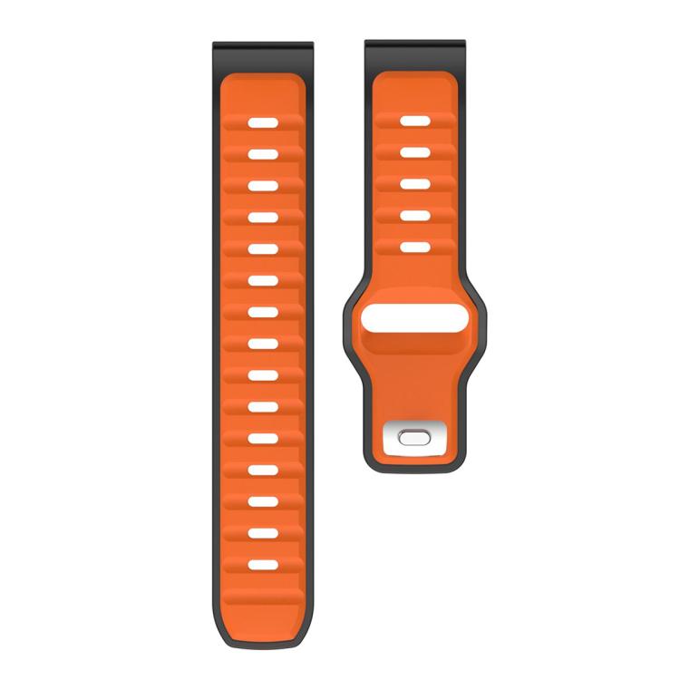 22mm Two Color Reverse Buckle Silicone Sports Watch Band