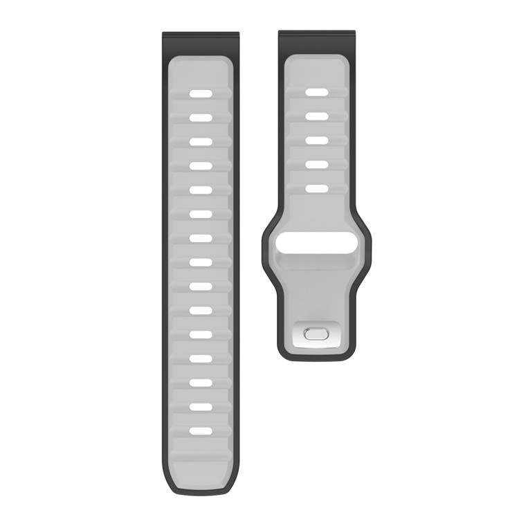 22mm Two Color Reverse Buckle Silicone Sports Watch Band