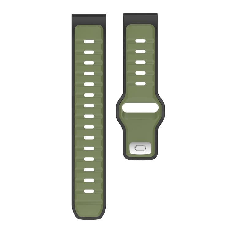 22mm Two Color Reverse Buckle Silicone Sports Watch Band