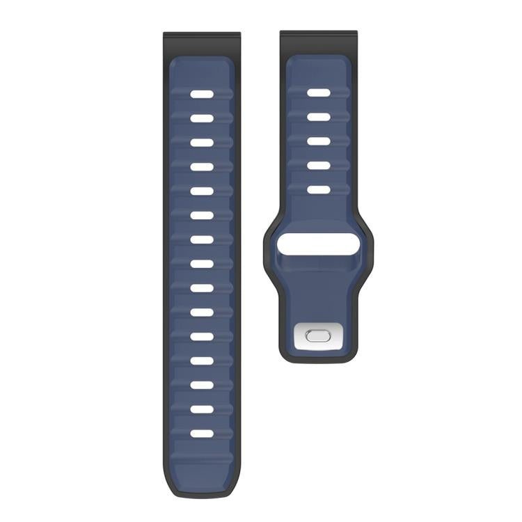 22mm Two Color Reverse Buckle Silicone Sports Watch Band