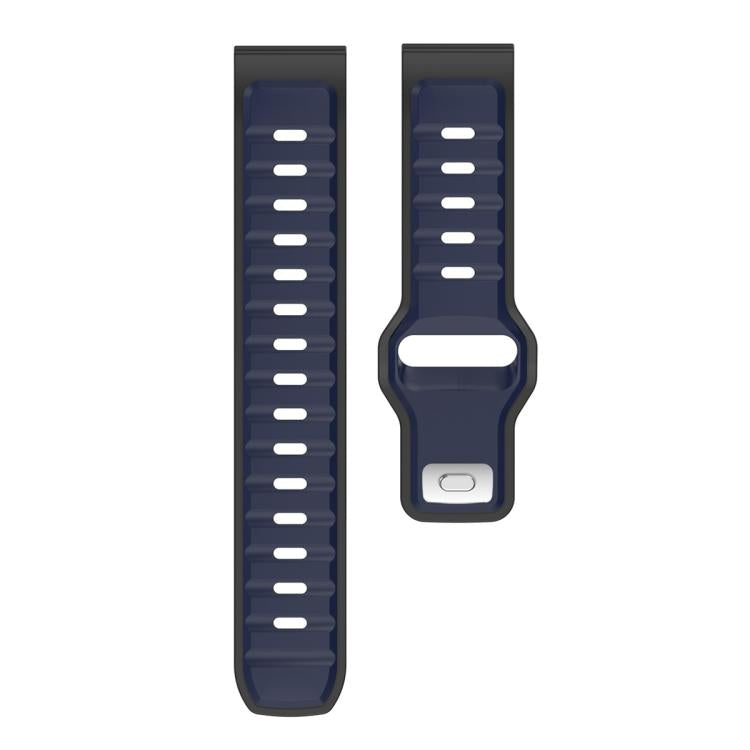 22mm Two Color Reverse Buckle Silicone Sports Watch Band