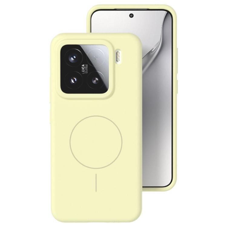 For Xiaomi 15 Pro Liquid Silicone Thin Circle MagSafe Phone Case