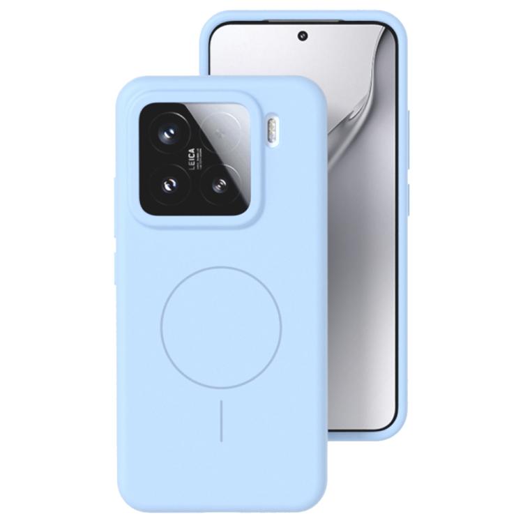 For Xiaomi 15 Pro Liquid Silicone Thin Circle MagSafe Phone Case