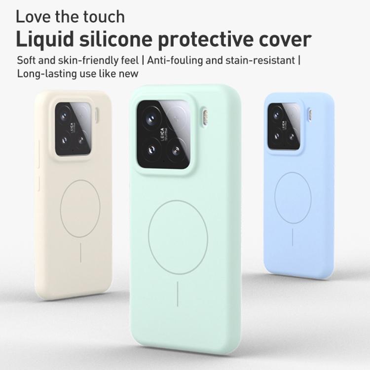 For Xiaomi 14 Liquid Silicone Thin Circle MagSafe Phone Case