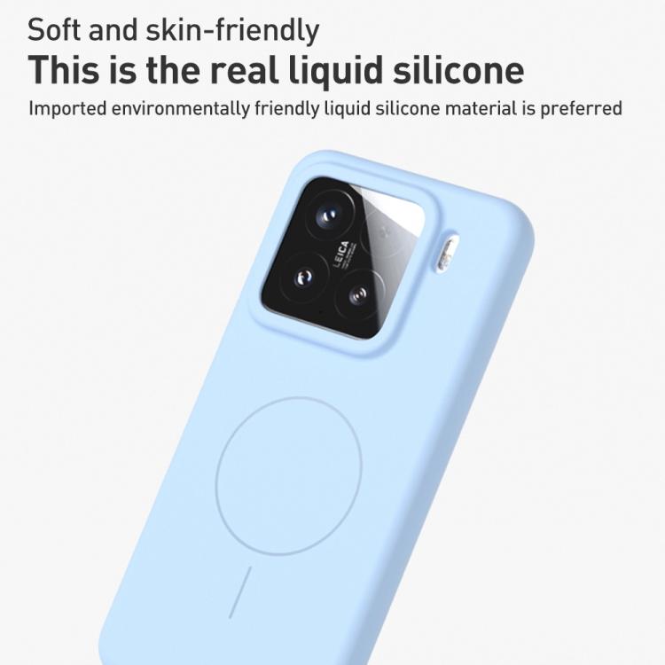 For Xiaomi 14 Liquid Silicone Thin Circle MagSafe Phone Case