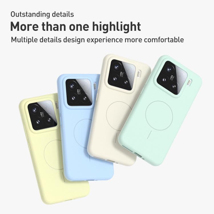 For Xiaomi 14 Liquid Silicone Thin Circle MagSafe Phone Case