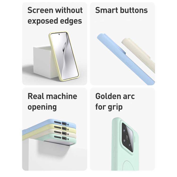 For Xiaomi 14 Liquid Silicone Thin Circle MagSafe Phone Case