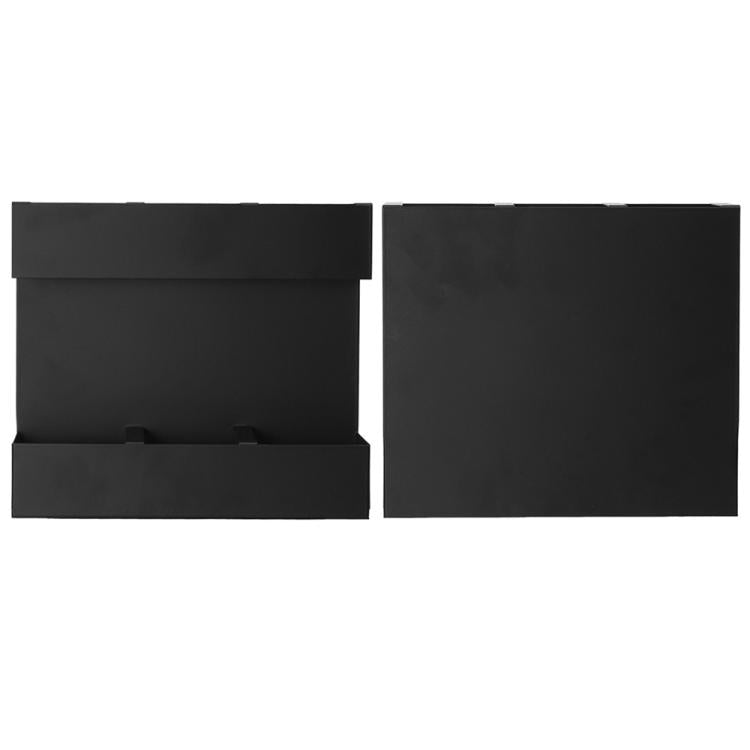 Three-grid Straw Cutlery Metal Storage Rack Kitchen Organizer without Soft Magnetic Sheet - Black
