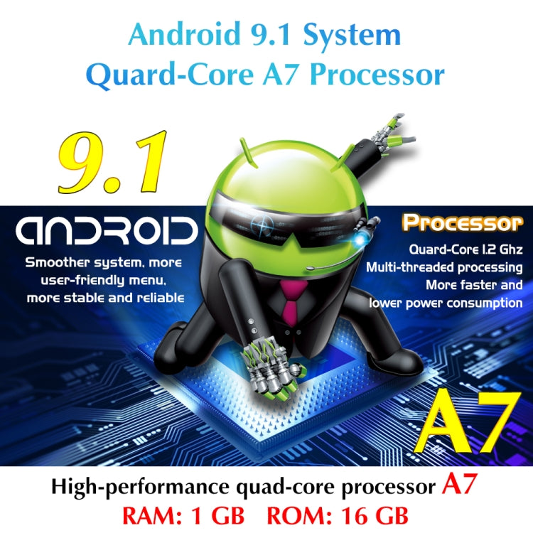 9.7 inch Vertical Screen 2.5D Glass Car Android Universal Player Navigator MP5 Integrated Machine Support Phone Link / GPS / FM / Steering Wheel Control