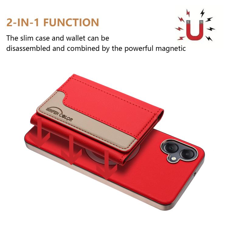 For Samsung Galaxy A06 Colour Matching Horizontal Magnetic Card Bag RFID MagSafe Phone Case