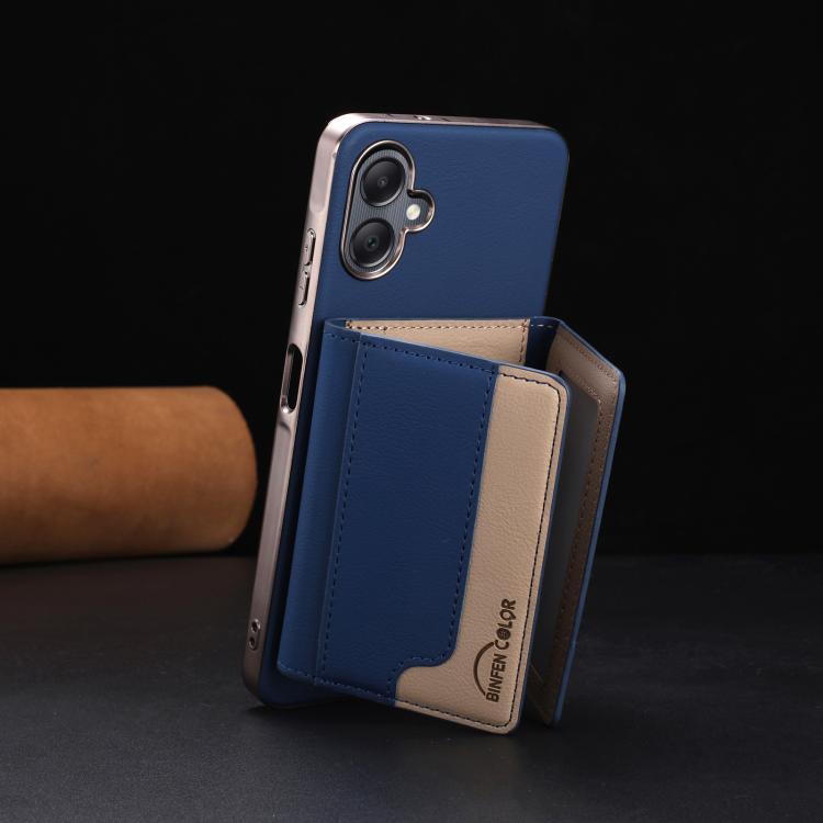 For Samsung Galaxy A06 Colour Matching Horizontal Magnetic Card Bag RFID MagSafe Phone Case