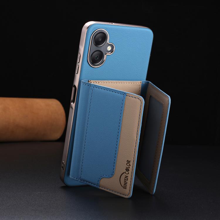 For Samsung Galaxy A06 Colour Matching Horizontal Magnetic Card Bag RFID MagSafe Phone Case