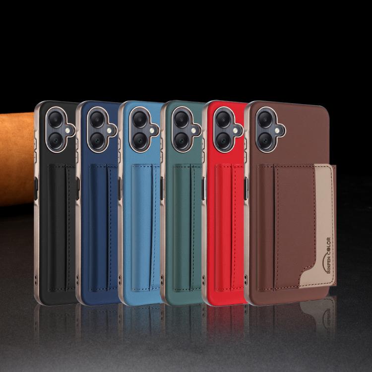For Samsung Galaxy A06 Colour Matching Horizontal Magnetic Card Bag RFID MagSafe Phone Case