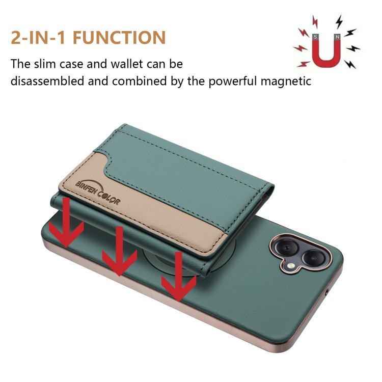 For Samsung Galaxy A06 Colour Matching Horizontal Magnetic Card Bag RFID MagSafe Phone Case