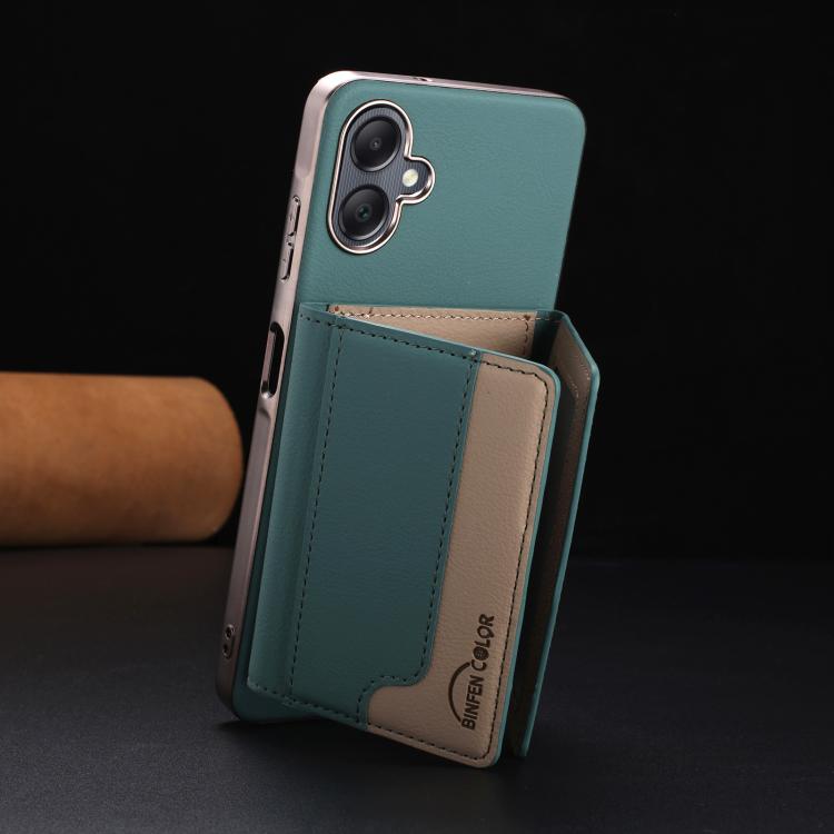 For Samsung Galaxy A06 Colour Matching Horizontal Magnetic Card Bag RFID MagSafe Phone Case