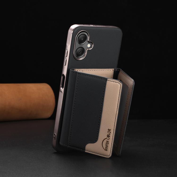For Samsung Galaxy A06 Colour Matching Horizontal Magnetic Card Bag RFID MagSafe Phone Case