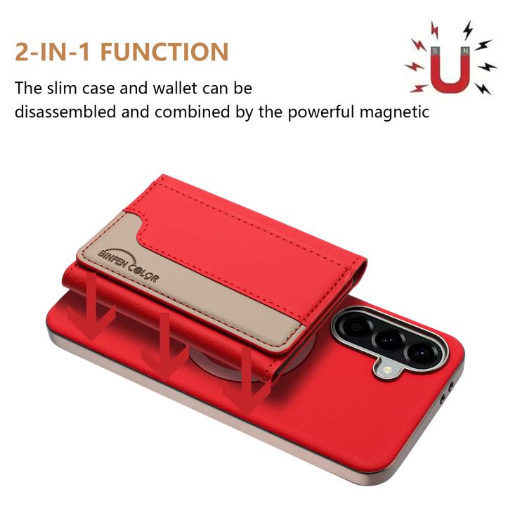 For Samsung Galaxy A26 Colour Matching Horizontal Magnetic Card Bag RFID MagSafe Phone Case