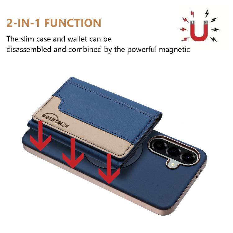 For Samsung Galaxy A26 Colour Matching Horizontal Magnetic Card Bag RFID MagSafe Phone Case