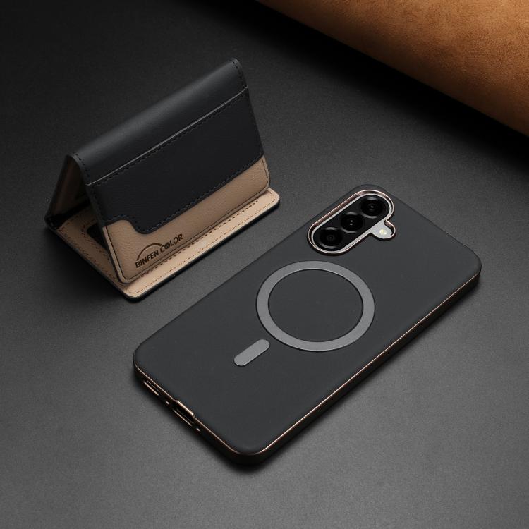 For Samsung Galaxy A26 Colour Matching Horizontal Magnetic Card Bag RFID MagSafe Phone Case