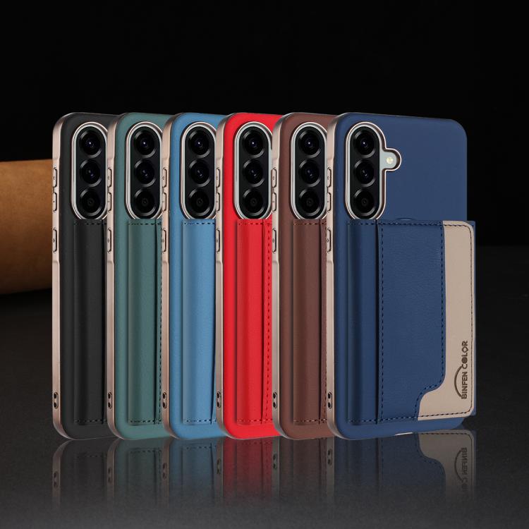For Samsung Galaxy A36 Colour Matching Horizontal Magnetic Card Bag RFID MagSafe Phone Case