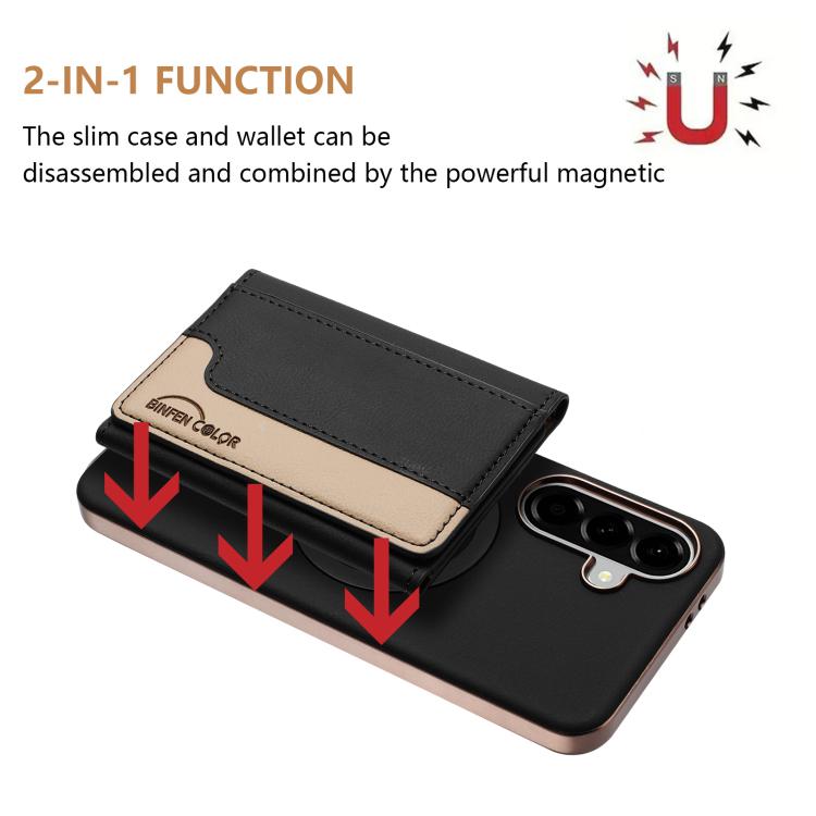 For Samsung Galaxy A36 Colour Matching Horizontal Magnetic Card Bag RFID MagSafe Phone Case