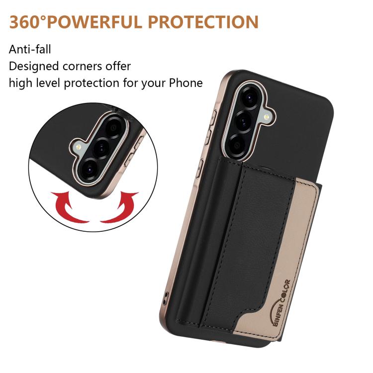 For Samsung Galaxy A36 Colour Matching Horizontal Magnetic Card Bag RFID MagSafe Phone Case