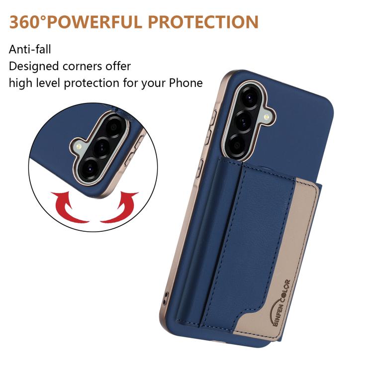 For Samsung Galaxy A25 Colour Matching Horizontal Magnetic Card Bag RFID MagSafe Phone Case