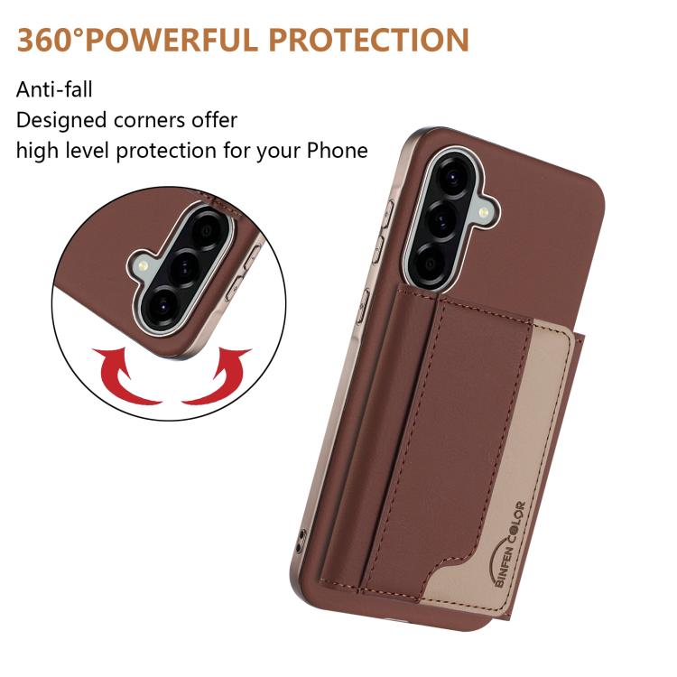 For Samsung Galaxy A55 Colour Matching Horizontal Magnetic Card Bag RFID MagSafe Phone Case