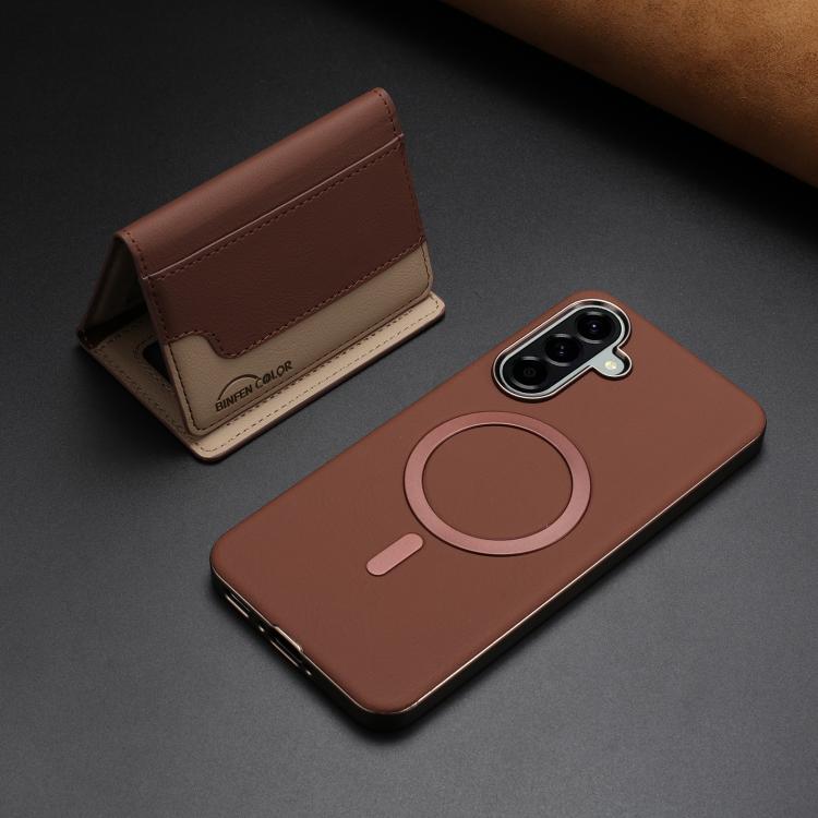 For Samsung Galaxy A55 Colour Matching Horizontal Magnetic Card Bag RFID MagSafe Phone Case