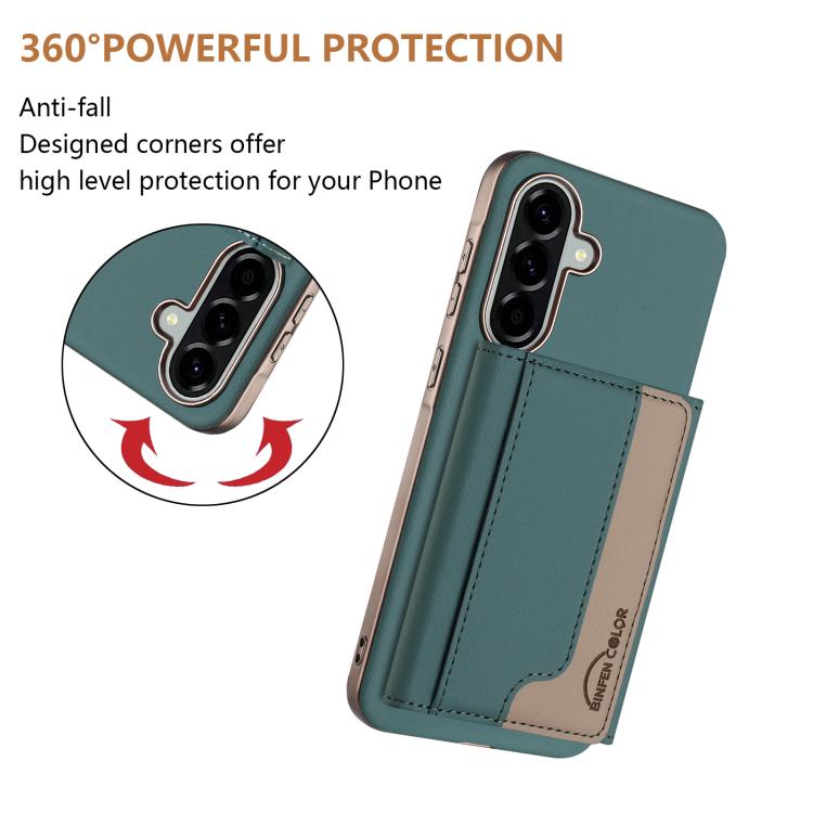 For Samsung Galaxy A55 Colour Matching Horizontal Magnetic Card Bag RFID MagSafe Phone Case