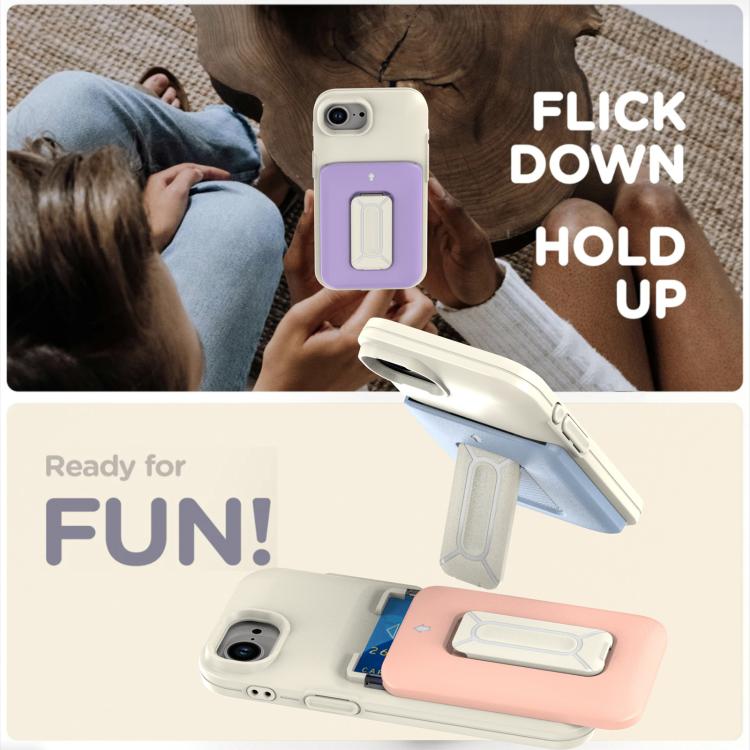 For iPhone 17e / 16e Sliding Card Holder Integrated Phone Case with Kickstand