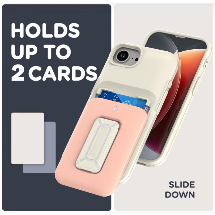 For iPhone 17e / 16e Sliding Card Holder Integrated Phone Case with Kickstand