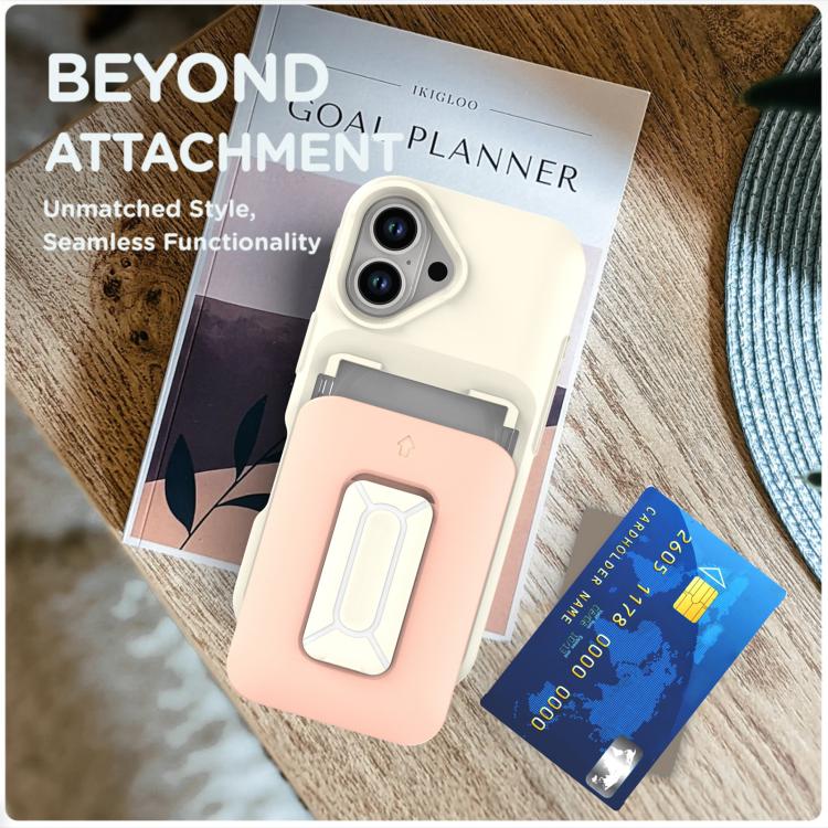 For iPhone 16 Sliding Card Holder Integrated Phone Case with Kickstand