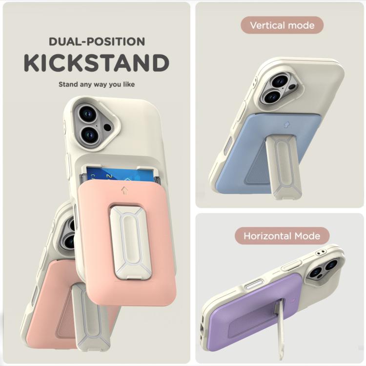 For iPhone 16 Sliding Card Holder Integrated Phone Case with Kickstand