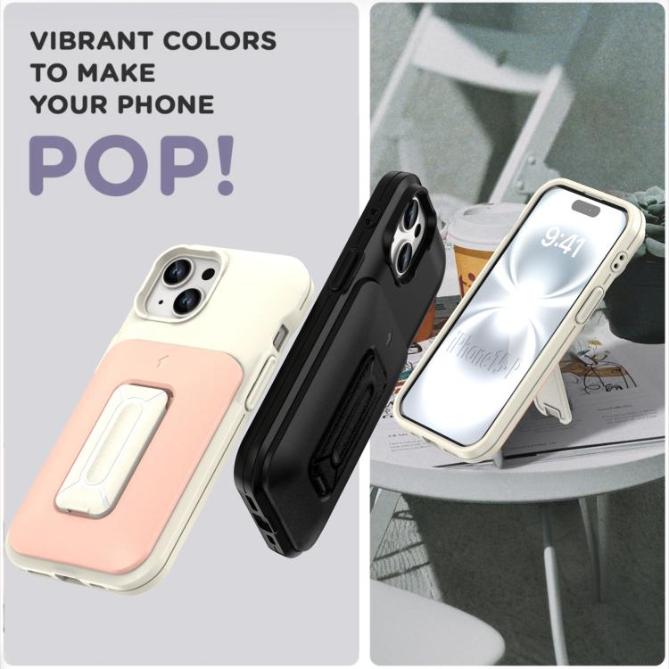 For iPhone 14 / 13 Sliding Card Holder Integrated Phone Case with Kickstand