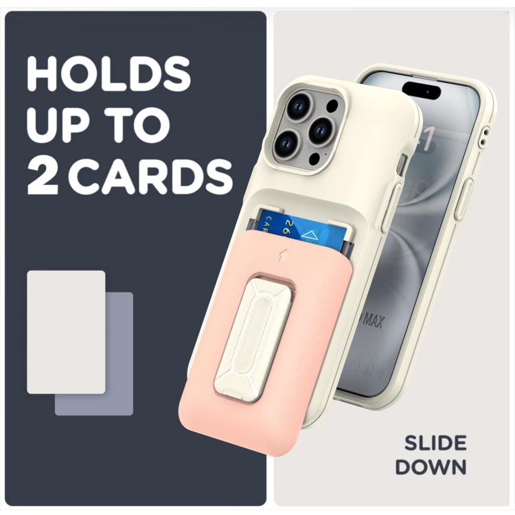 For iPhone 14 Pro Max Sliding Card Holder Integrated Phone Case with Kickstand