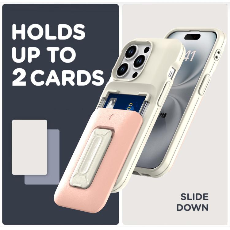 For iPhone 13 Pro Sliding Card Holder Integrated Phone Case with Kickstand