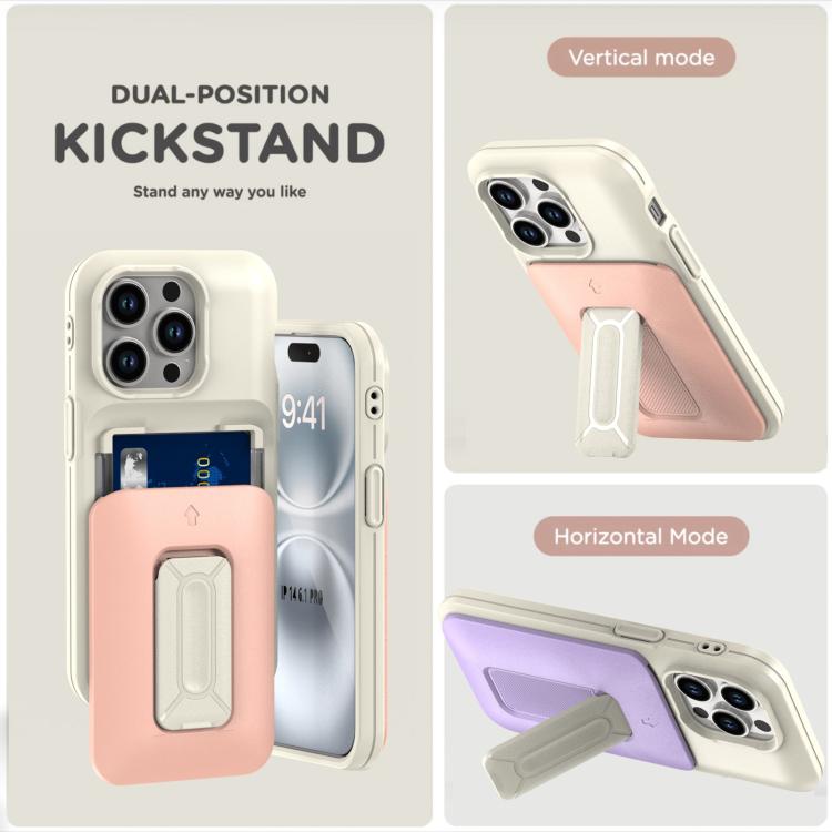 For iPhone 13 Pro Sliding Card Holder Integrated Phone Case with Kickstand