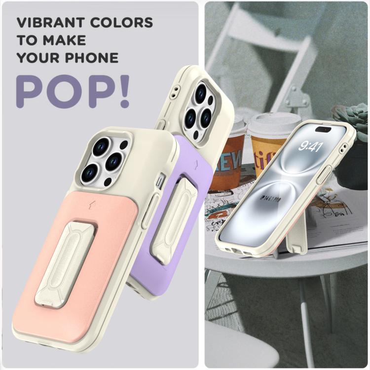 For iPhone 13 Pro Sliding Card Holder Integrated Phone Case with Kickstand