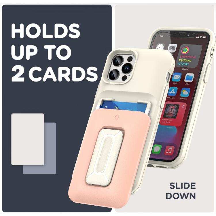 For iPhone 12 / 12 Pro Sliding Card Holder Integrated Phone Case with Kickstand