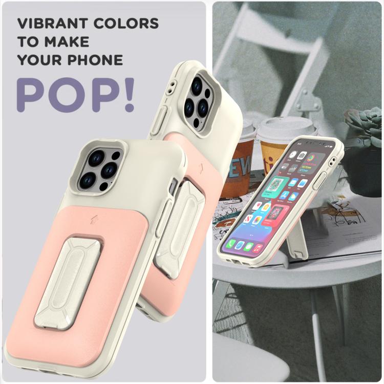 For iPhone 12 / 12 Pro Sliding Card Holder Integrated Phone Case with Kickstand