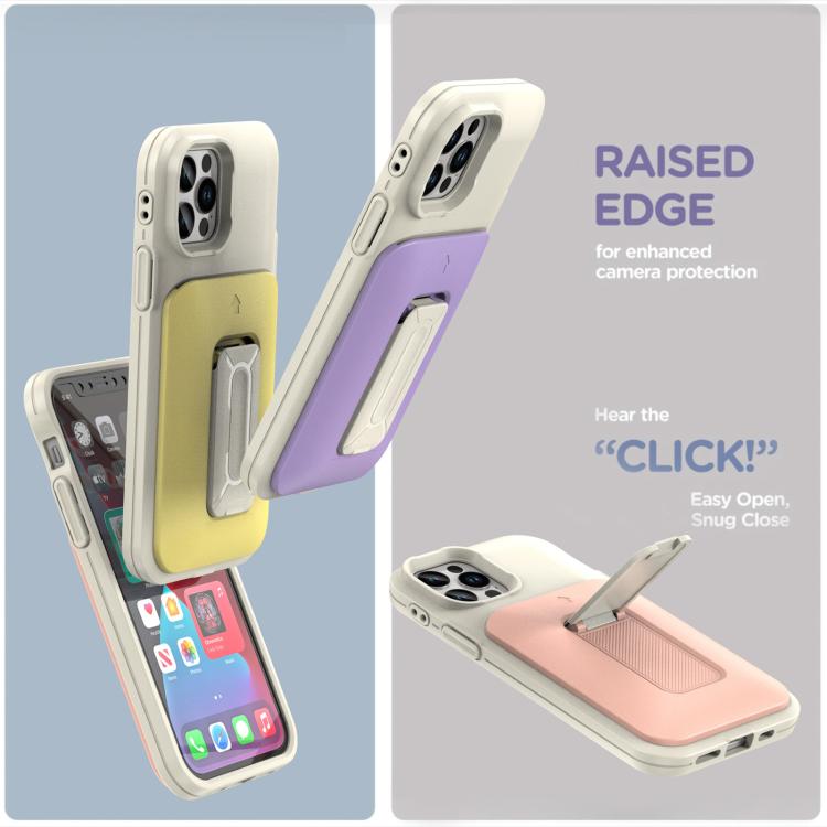 For iPhone 12 / 12 Pro Sliding Card Holder Integrated Phone Case with Kickstand